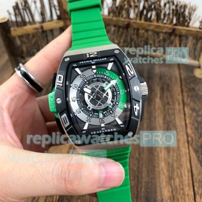 Swiss Copy Franck Muller Skafander Watch SS Green Skeleton Dial